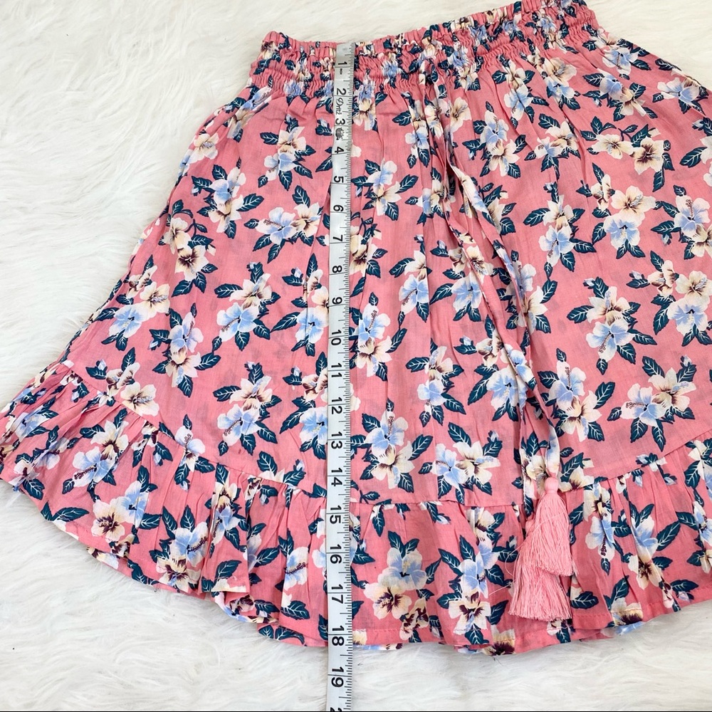 Pink Floral Print Circular Skirt - Picture 3 of 6